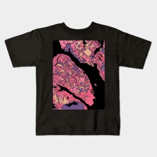 Halifax Map Pattern in Purple & Pink Kids T-Shirt